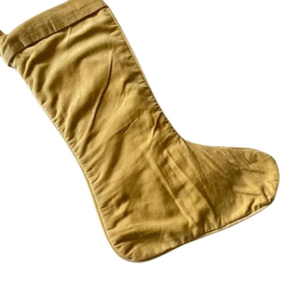 Jonathan Adler Happy Chic Christmas Stocking Cream Metallic Gold Chevorn